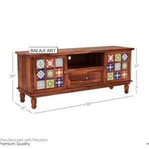 BALAJI ART Solid Sheesham Wood tv Unit Cabinet for Living Room
