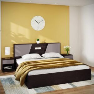 GODREJ INTERIO Bed, Hannah King Size Engineered Wood Bed with Box Storage